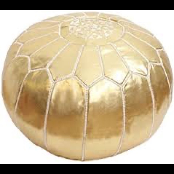 Gold poof ottoman or stool - Picture 1 of 4
